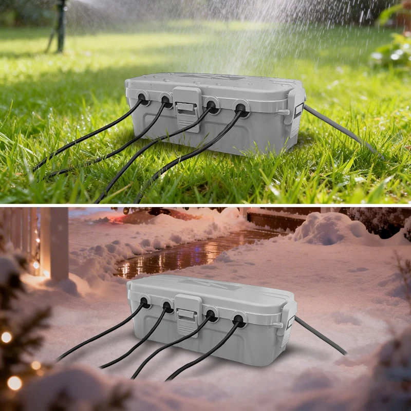 

Outdoor Extension Cord Cover IP54 Waterproof Outdoor Electrical Box For Power Cable Plugs Timer Garden Power Tool Holiday Light