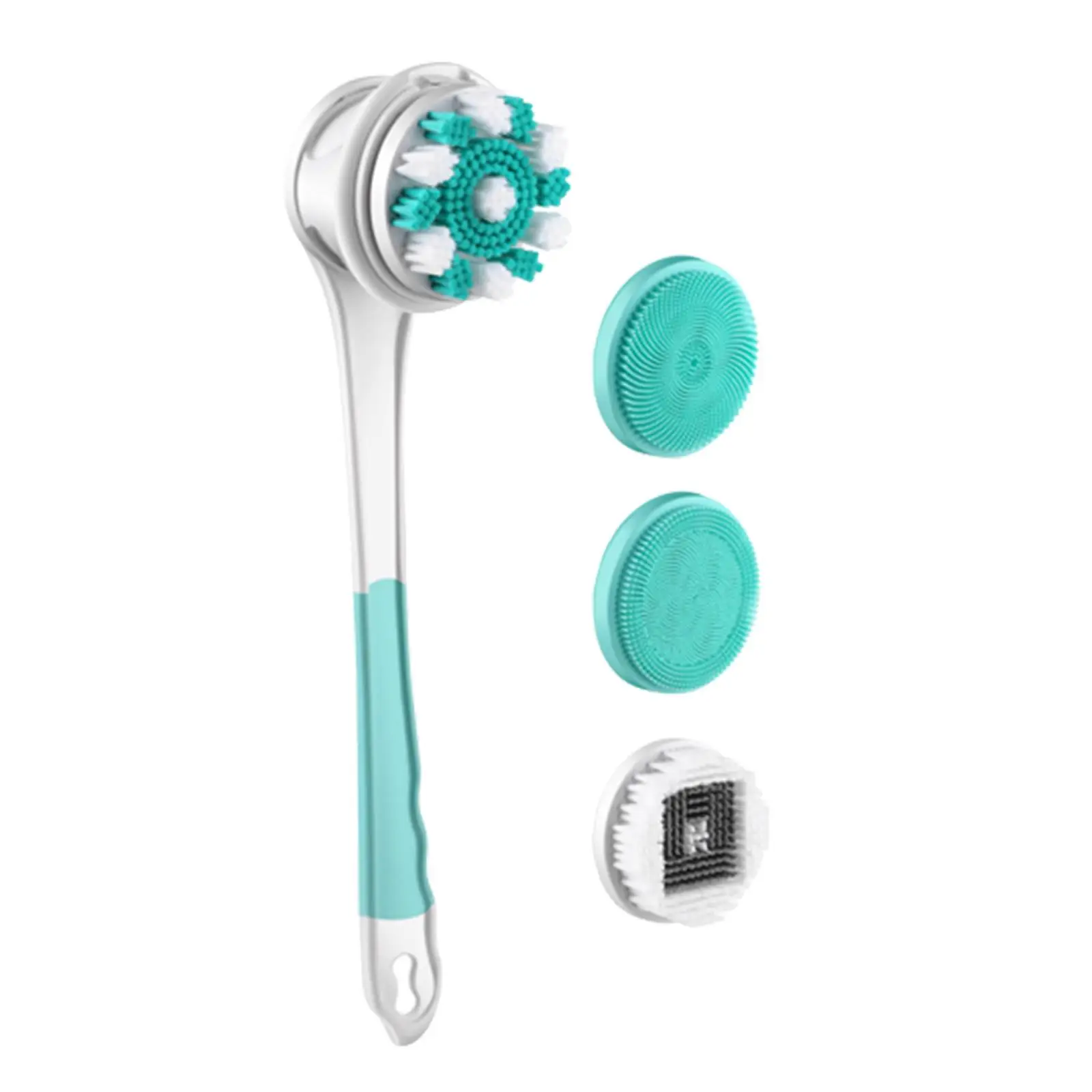 Electric Body Bath Brush Detachable Long Handle Cordless Back Brush for Showering Back Body Facial Cleansing Bathing Exfoliating