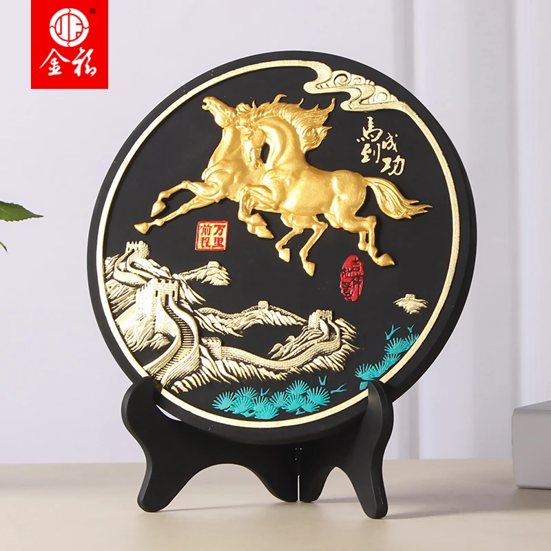Sculpture Feng Shui Cheval : Cadeau National Chinois, Décoration de Bureau Haut de Gamme, Mascotte Efficace pour le Succès Commercial
