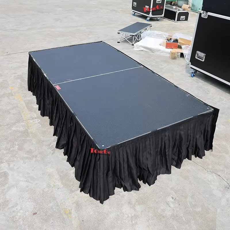 16 inches TuffCoat IntelliStage Lightweight 8'x8' Portable Stage System with Skirt