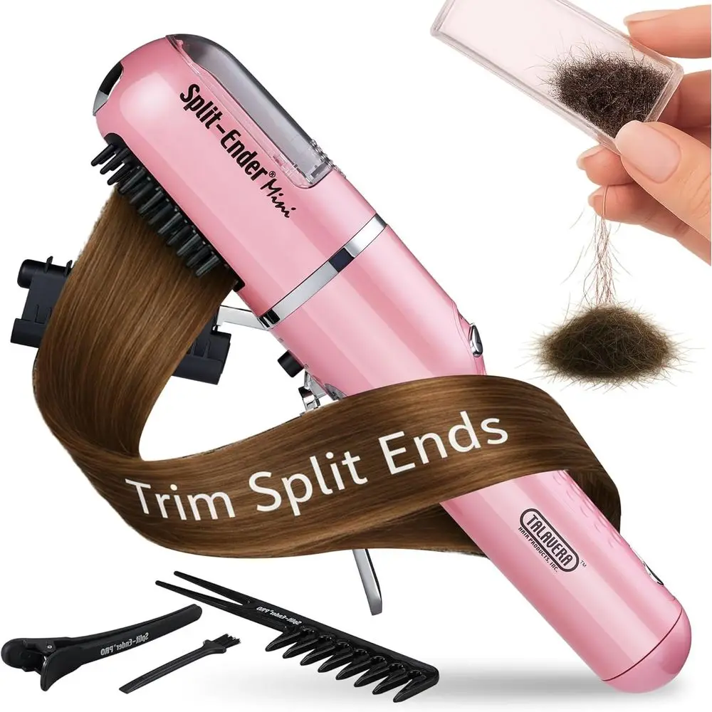 

Battery-Powered Hair Trimmer for Split Ends and Damaged Hair - Light Pink