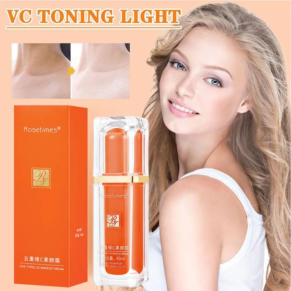 Vitamin C Face Cream Whitening VC Five Tone Up Moisturizer Natural Lazy Makeup Cream Care Aging Moisturizing Skin Anti Cosm F7B8