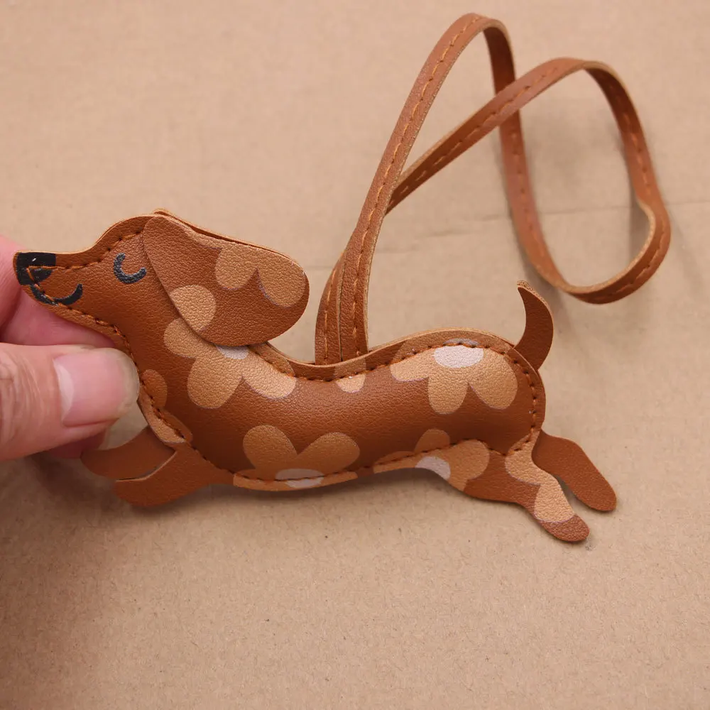 New Double-sided Printing Personalized Dachshund Puppy Luggage Lanyard Pendant Clothing Pendant Dog Hanging Cute Keychain