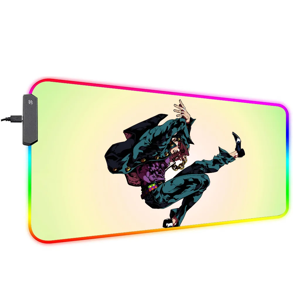 anime J-Jojos b-Bizarre-Adventure  Mousepad XXL RGB Gaming Mouse Pads HD Black Gamer Accessories Large LED