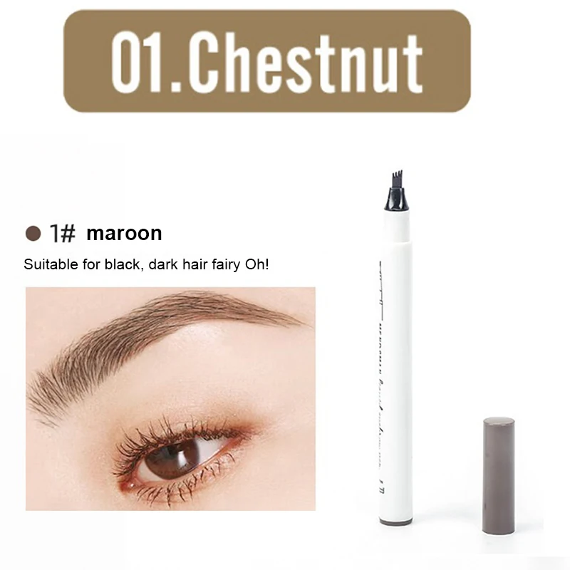 EyebloggPen-Crayon à sourcils à quatre griffes, maquillage liquide, teinte naturelle imperméable, marron, yeux noirs, cosmétiques coréens, 1 pièce, 2 pièces, 4 pièces