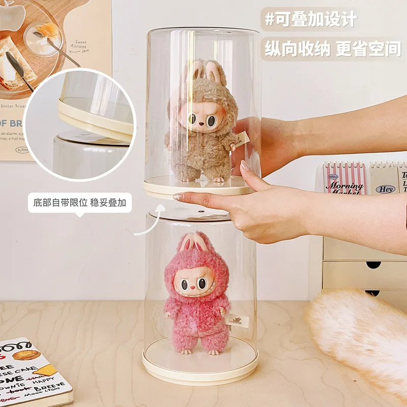 Labubu Handmade Rotating Display Cabinet Blind Box Stand Single Storage Solution for Bubble Mart Collectibles