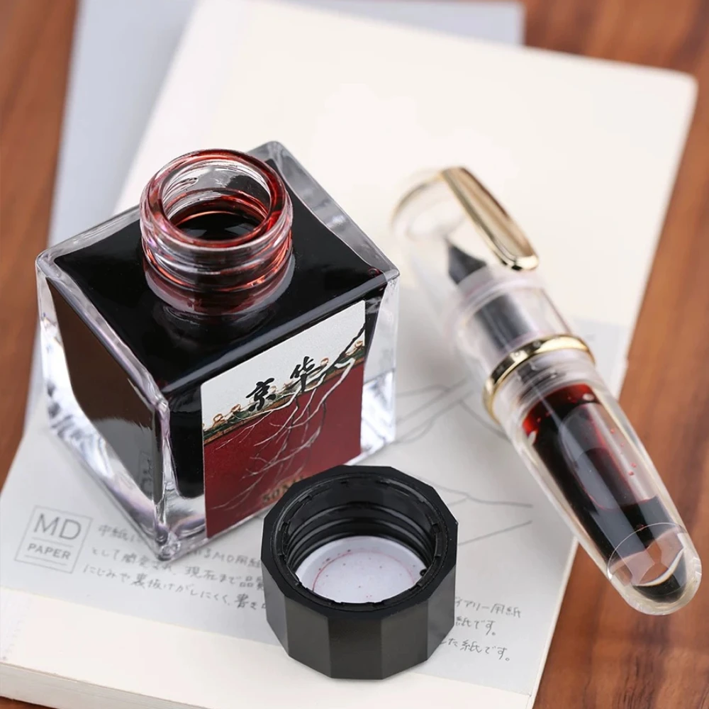 MAJOHN Tinta Engarrafada De Vidro, Tinta De Caneta-tinteiro, Cartucho De Recarga Para Escrita Escolar, Artigos De Papelaria De Escritório, Várias Cores, 50ml