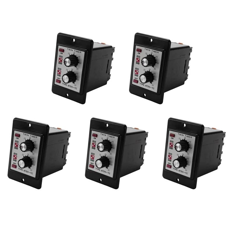 【58% SCONTO】 5X On Off Doppio timer Relè Manopola di controllo Interruttore temporale ATDV-YC 6S-60M Scheda relè AC 110/220V Accesso elettrico (AC110/220V