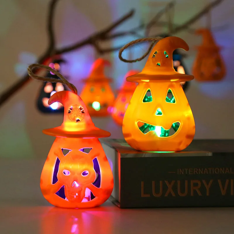 1Pcs Halloween Pumpkin Skull Ghost LED Electronic Light Home Bar Tree Hanging Lamp Lantern for Halloween Party Prop Decoration