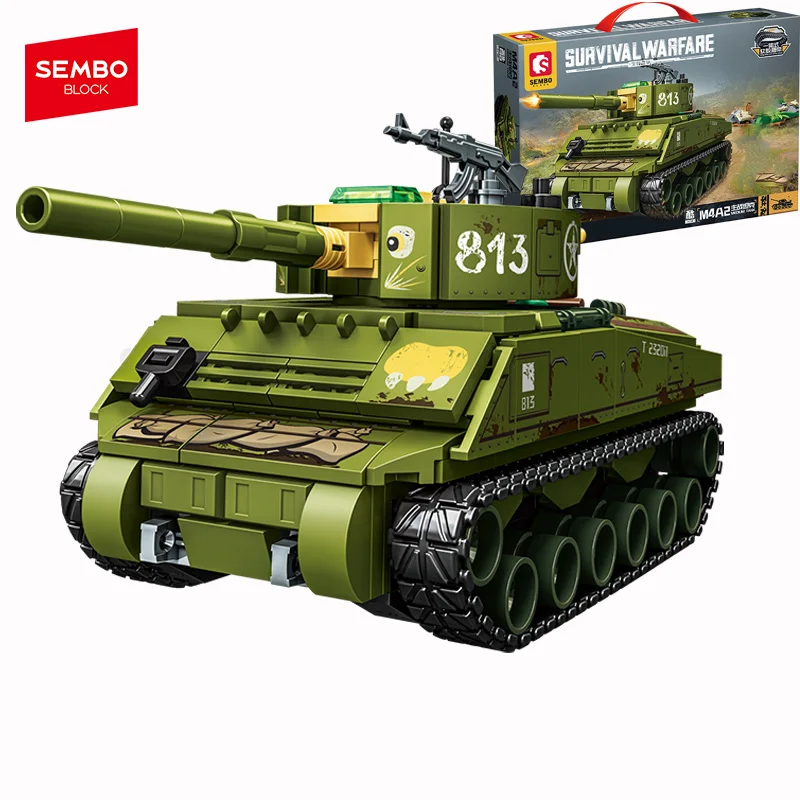 

SEMBO BLOCK Tank Series Battle Tank Assemblage Building Blocks MOC Military Vehicle Soldiers Model Bricks Kids Toy Boys Gifts