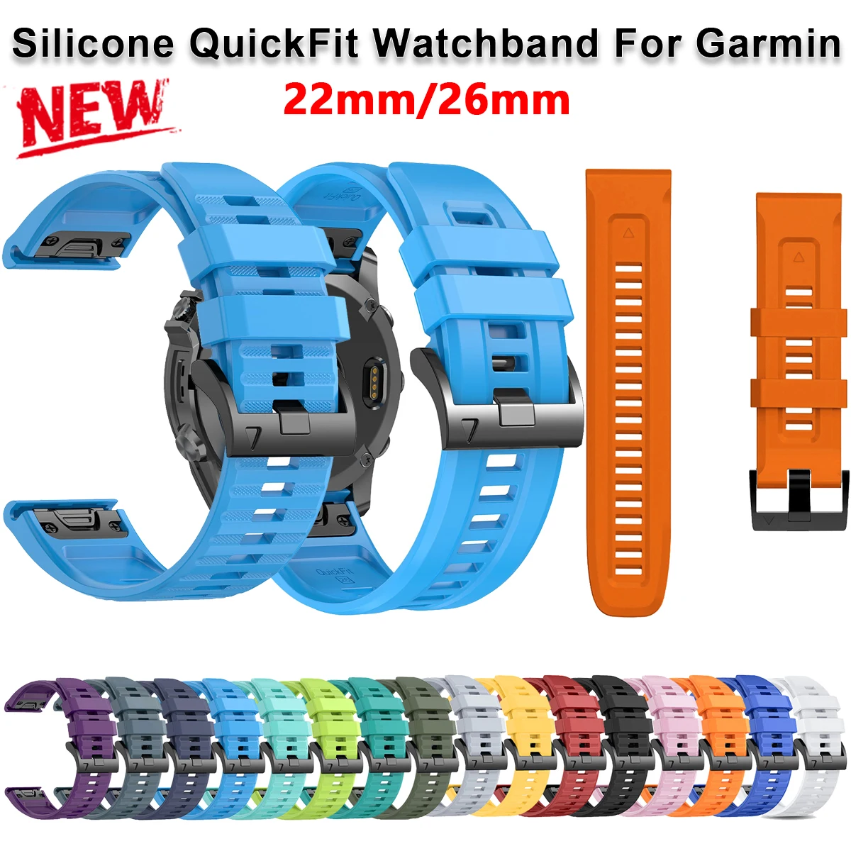 22mm 26mm Silicone Strap For Enduro 3 Tactix Bracelet For Garmin Fenix 8 E 7 7X Pro 5 5X Plus 6 6X Pro Epix Gen 2 QuickFit Band