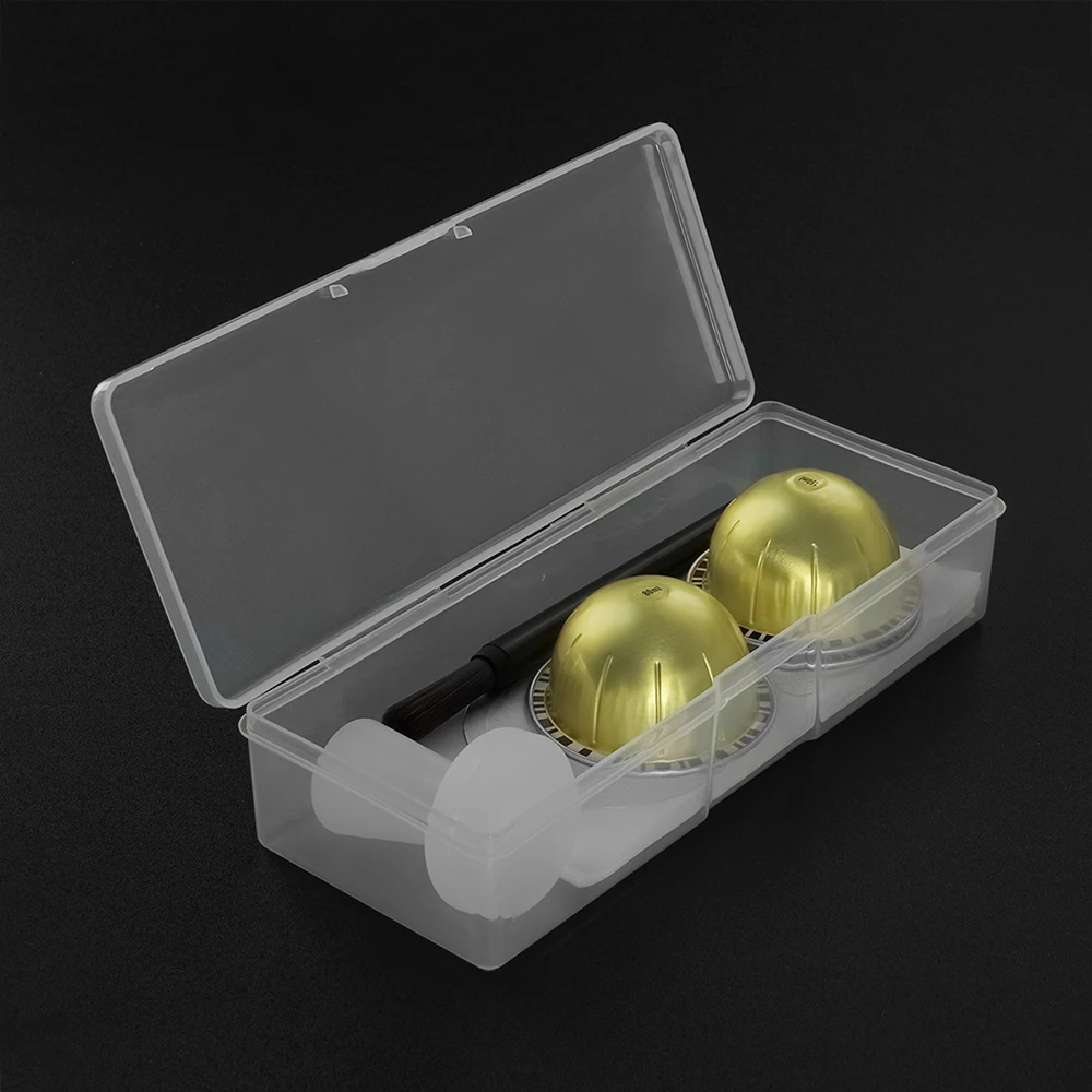 Wiederverwendbare Kaffeekapsel, kompatibel mit Vertuo Makers, Kaffeepads-Set mit Aluminiumfolienversiegelungen, Kaffeestampfer-Reinigungsbürste