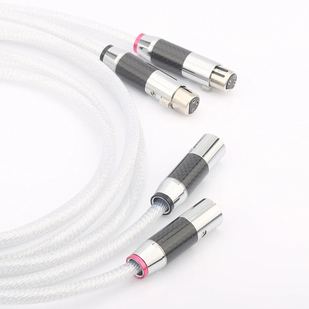 Par único banhado a prata xlr macho para xlr fêmea plug cabo de interconexão de áudio hifi xlr