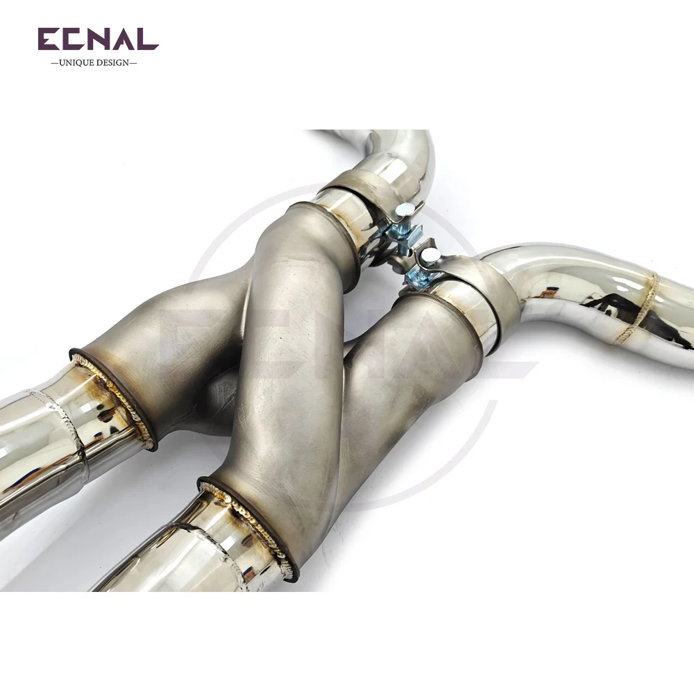 Ecnal Exhaust Equal Length Mid Pipe with Resonators & Z-Ppipe for BMW G80 M3 G82 M4 G87 M2 S58 3.0T 70mm/2.75inches Exhaust Pipe