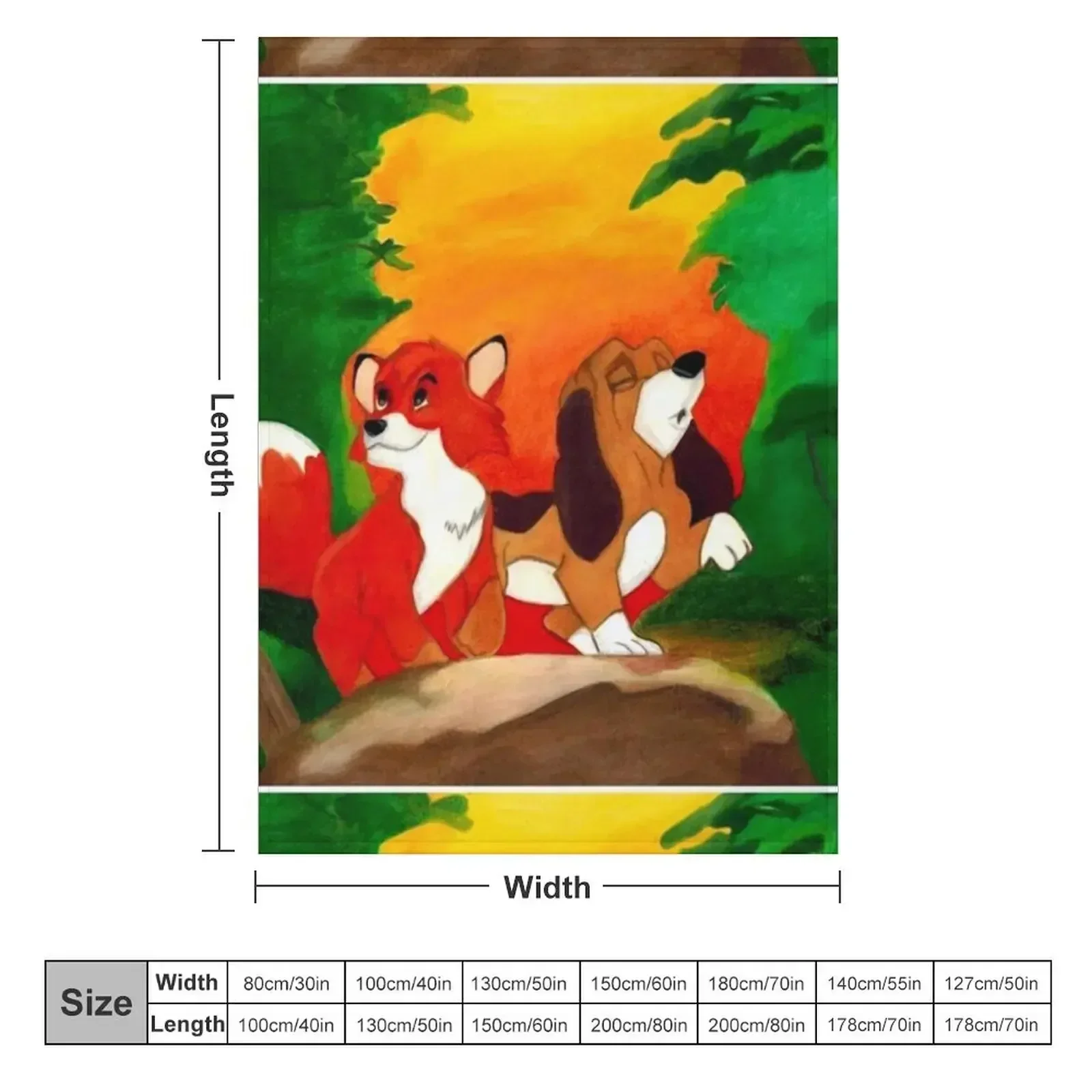 A Fox and Hound Throw Blanket couch cozy soft plush fuzzy picnic outdoor blanket