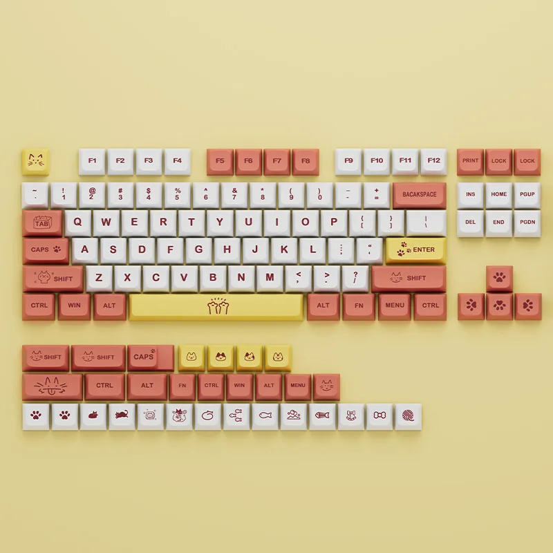 Mechanical keycap PBT material XDA height ball cap hot sublimation theme pattern 130 keys full set of universal keyboard