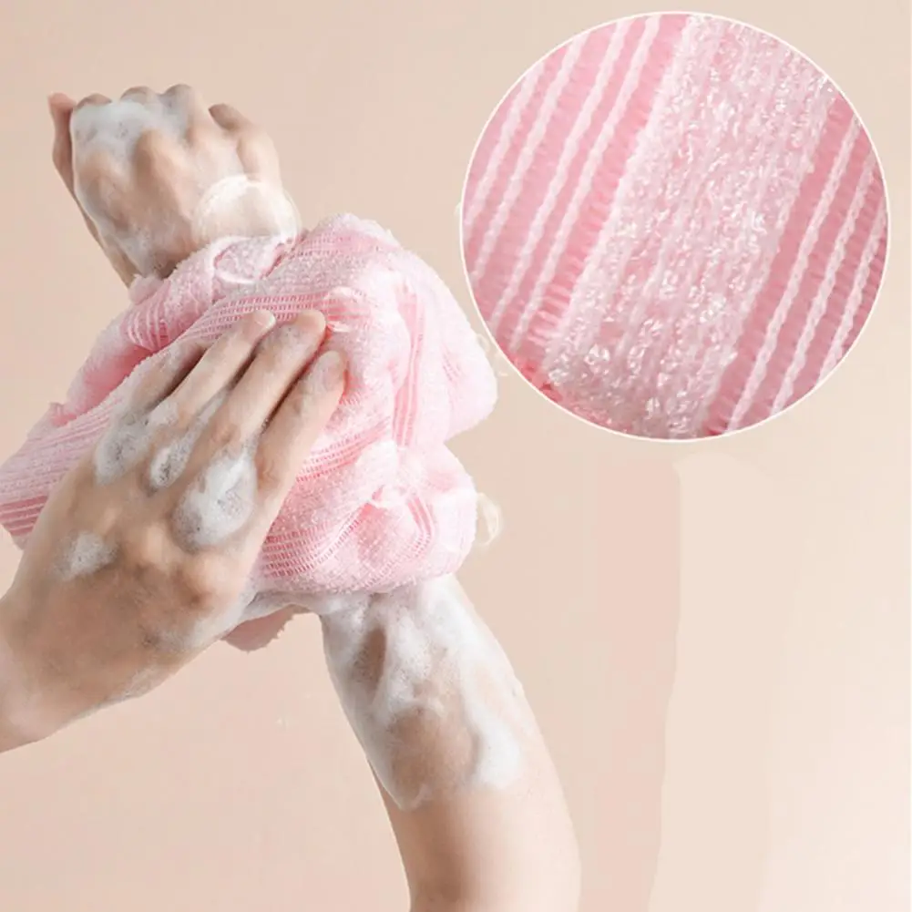 Back Scrubbing Tool 2pcs Exfoliating Shower Towels with Foaming Net Long Strip Back Scrubber Quick-drying Bath Wipes for Men