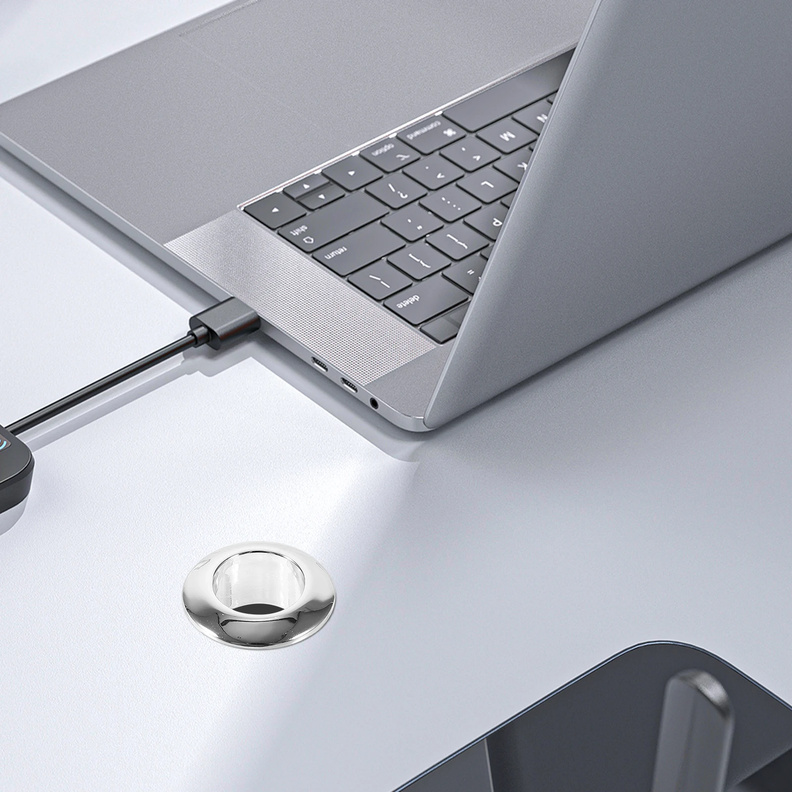 

10 Pcs 18mm Chrome Desk Grommets Cable Hole Covers Wire ganizers Office Computer Table Decorative Wire Hole Cover
