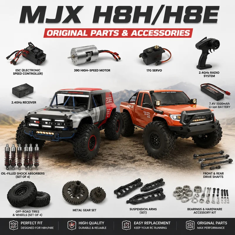 Mjx H8p H8e Original Accessories (1) Front And Rear Axle Frame Gearbox Esc Front Collision Link Transmission Shaft Axle Housing