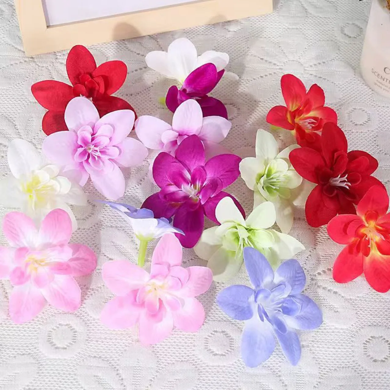 Simulated Flowers Orchids Plate Arrangement Flower Hotel Catering Dining Banquet Dining Table Party Decoration