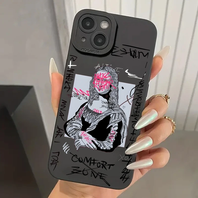 Case For Xiaomi Redmi Note 11 Pro 12 4G 10 13 Pro Plus 12S 11S 10S 5G 12C 13C 4G Graffiti Art Aesthetic Mona Lisa David Cases