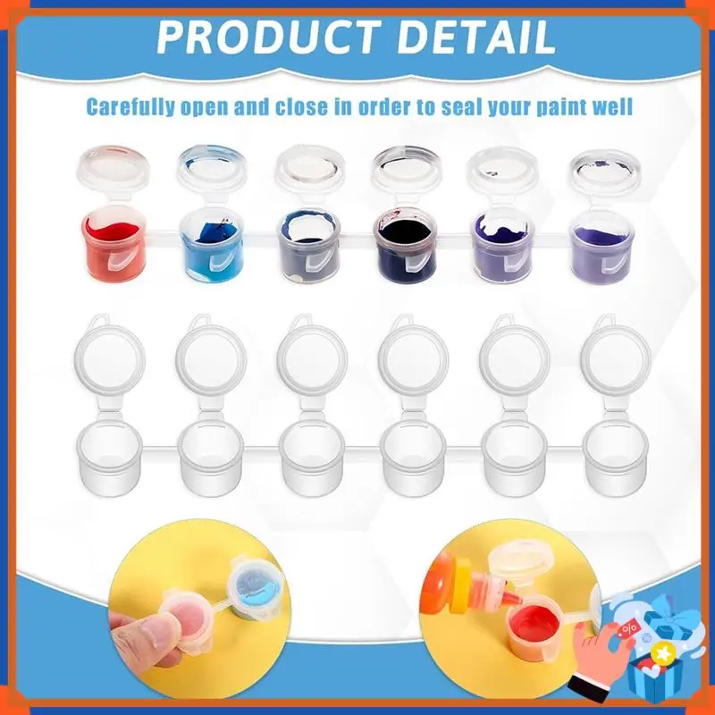 Compact 120 PCS Paint Containers With Lids 40 Strips Paint Containers Acrylic Paint With Lids For Craft Paint Storage Classroom