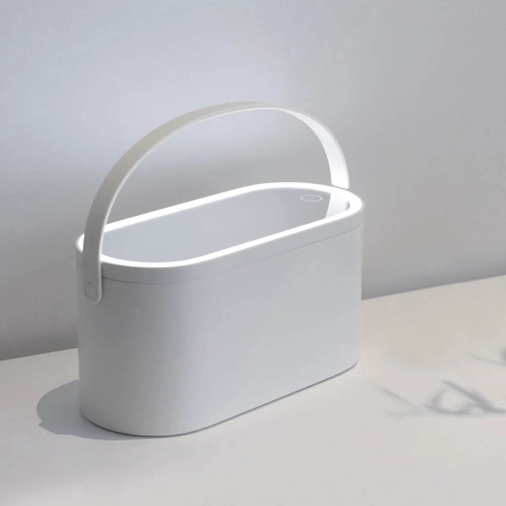 

1pc Portable Organizer Case Led Light Durable Plastic Glass Travel Makeup Storage Box Outdoor Gym Business Trip Lady