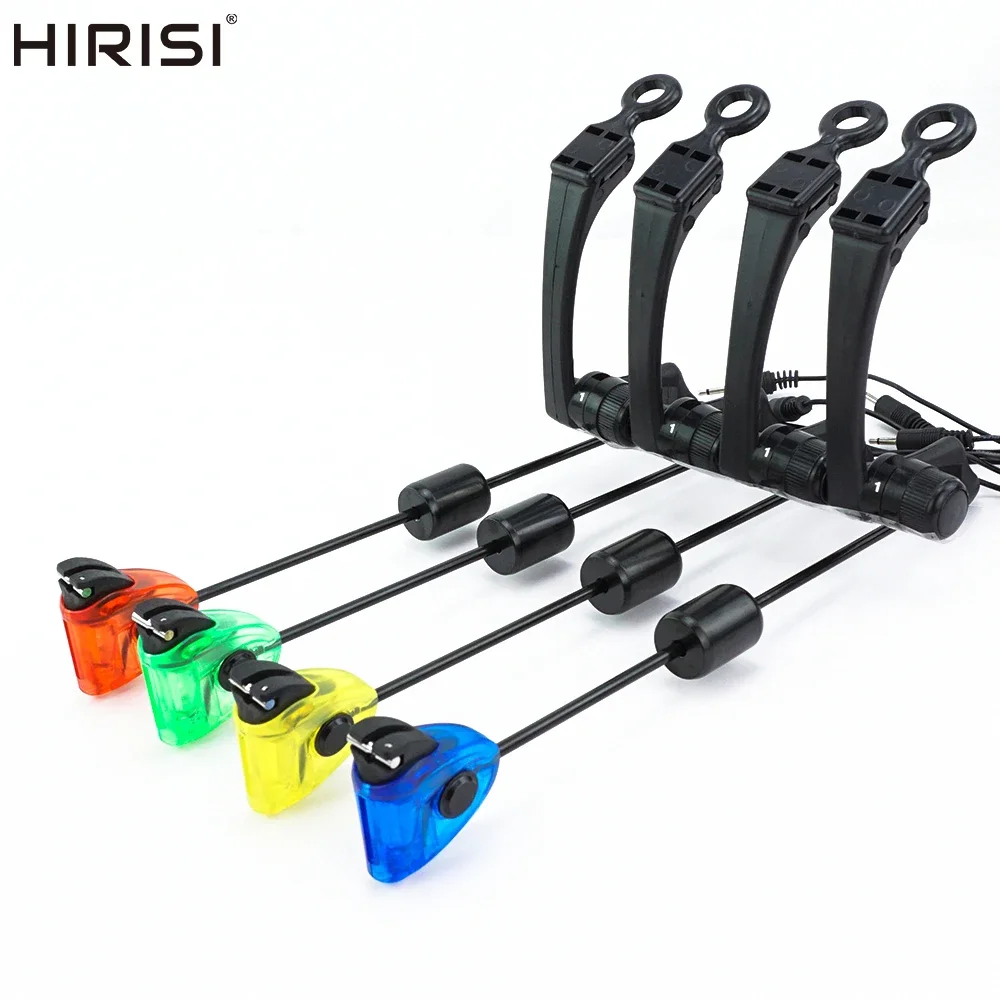 

Hirisi Carp Fishing Swinger Set Fishing Bite Indicator with LED Light 4 pieces in Case Fishing Tackle B2031