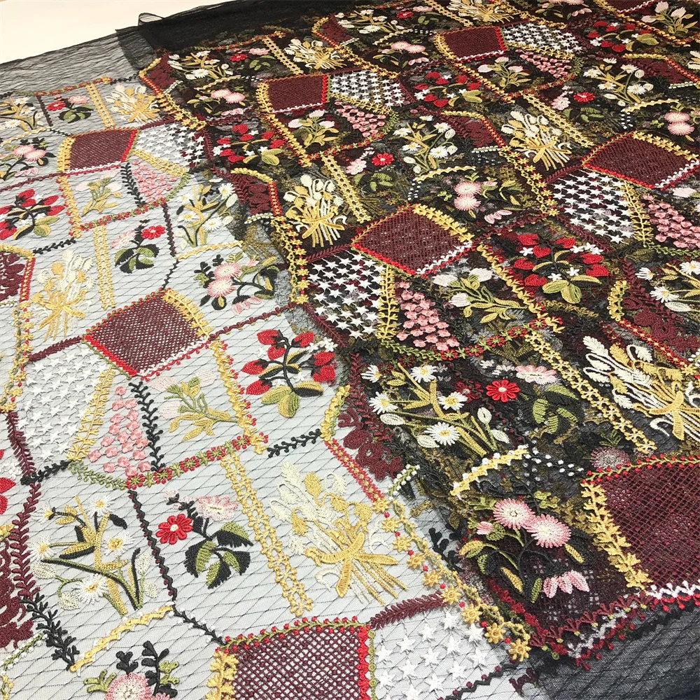 Neuer Stil Mesh-Stickerei Afrikanischer Spitzenstoff 2025 Hochwertige Spitze Wasserlösliche Modische Weiche Spitze 5 Yards – Detail 8