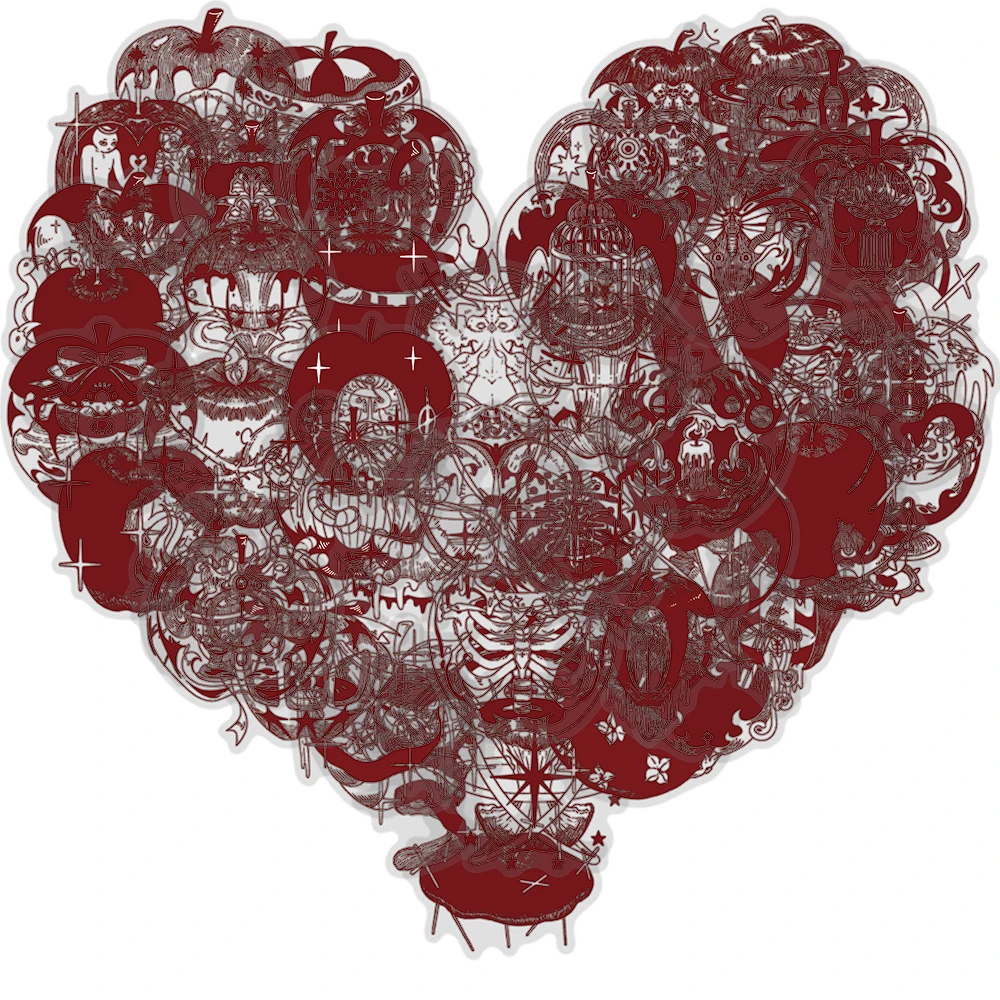 

50/100PCS Red Apple Folwer Sticker Creative Aesthetic Art Graffiti Motorcycle Bicycle Cafe Phone Motorcycle Graffiti Stickers