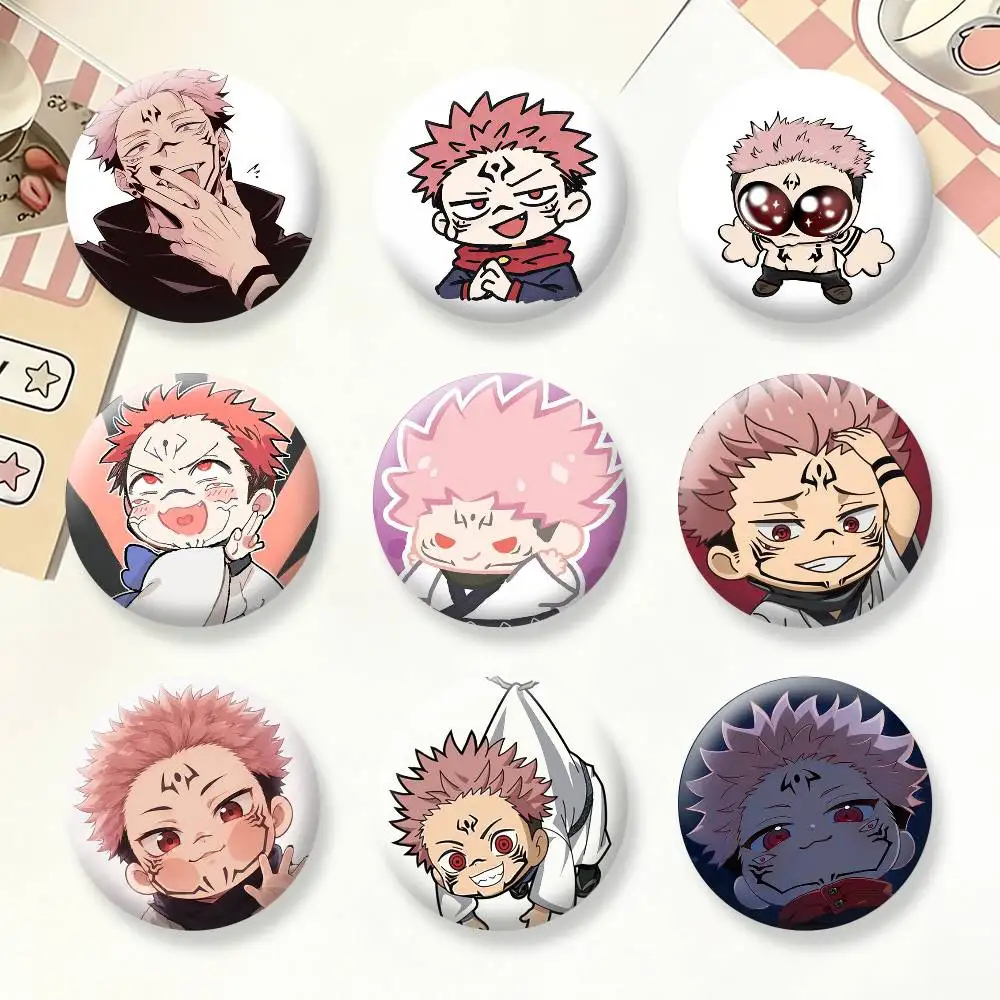 J-Jujutsu Kaisen RR-yomen Sukuna Badges Creative Tinplate Button PinsBrooch Badge Clothes Backpack
