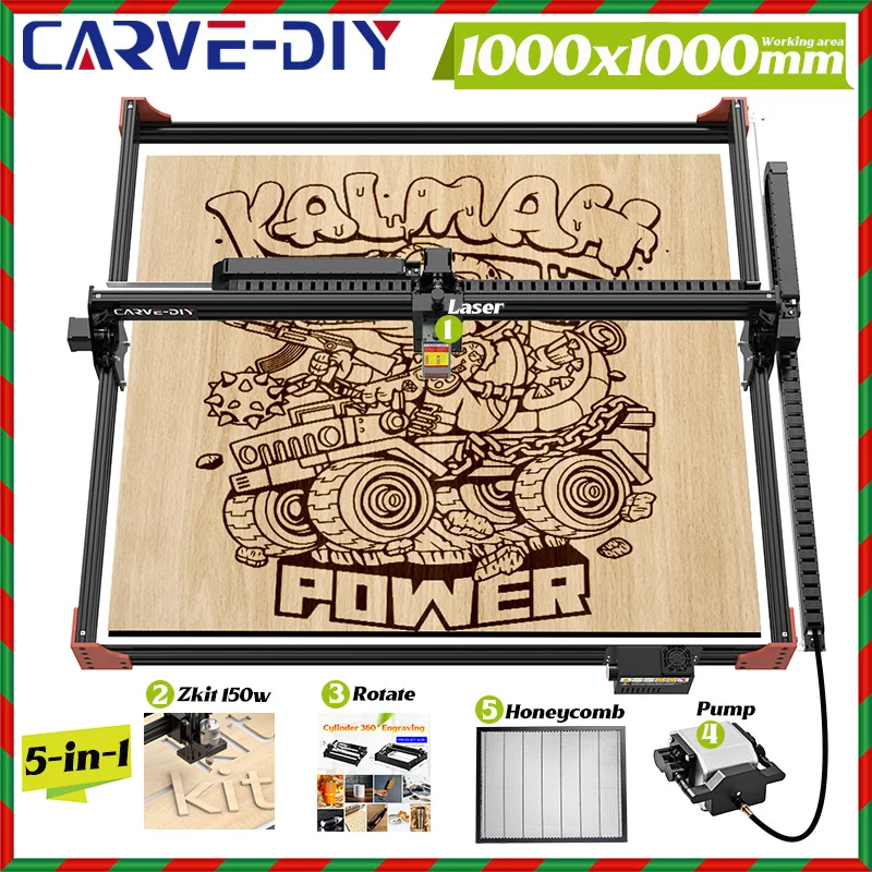 CARVE-DIY Laser Engraver 12w Area 1000x1000mm Metal Laser Engraving Machine For Wood Engraver And Cutter CNC Router Machine