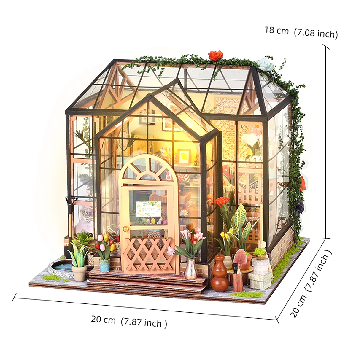 Flower House 3D Puzzle Assembly Model Building Doll House Mini Kit DIY Cabin Handmade Toys Wooden Crafts Valentine\'s Day Gift