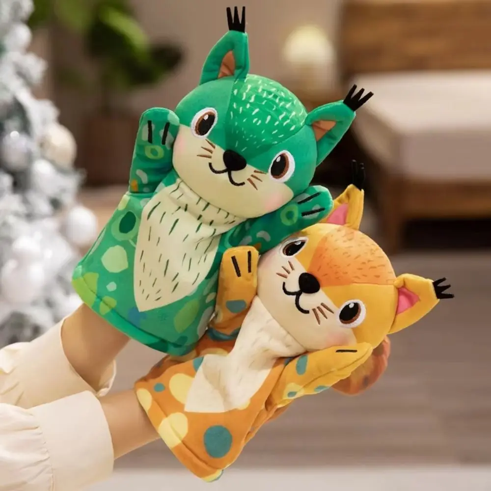 Eichhörnchen Tier Handpuppe Beweglichen Mund Geschichtenerzählen Gefüllte Plüsch Eichhörnchen Spielzeug Weiche Frühe Bildung Hand Finger Geschichte Puppe