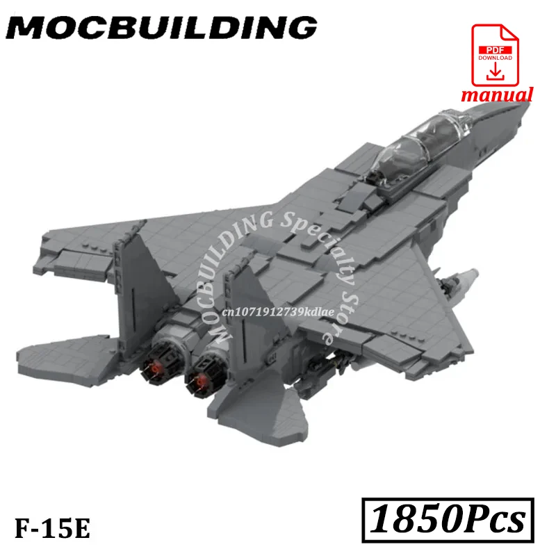 

F-15E Fighter Eagle Jet Aircraft Blocks Model Display MOC Building Plane Construction Bricks Toys Gifts Christmas