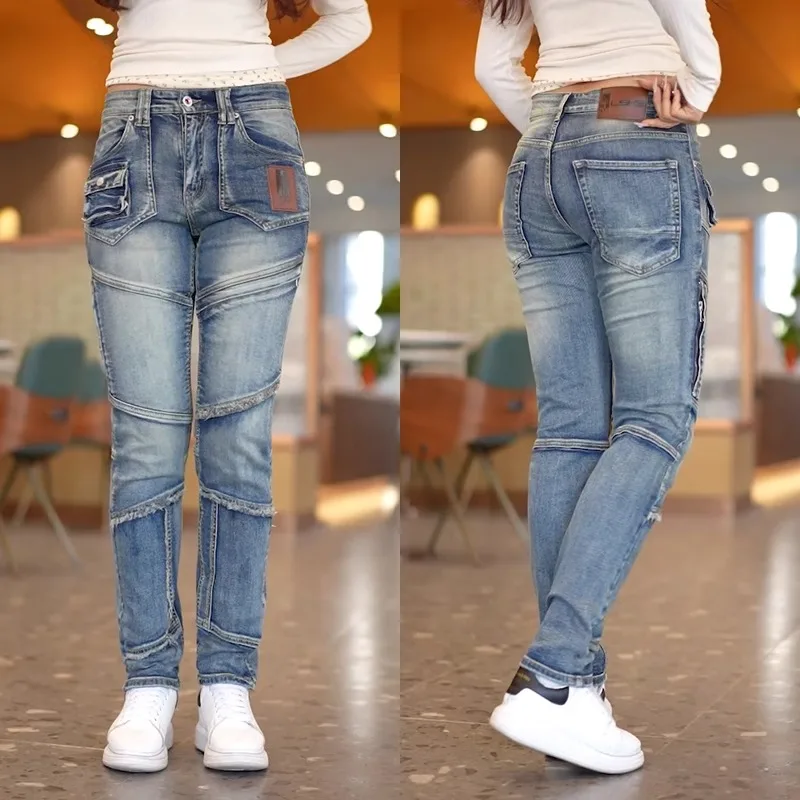 

Мужские джинсы с высокой талией, облегающие, винтажные, эластичные, модные, повседневные, городские, стильные, на все сезоны