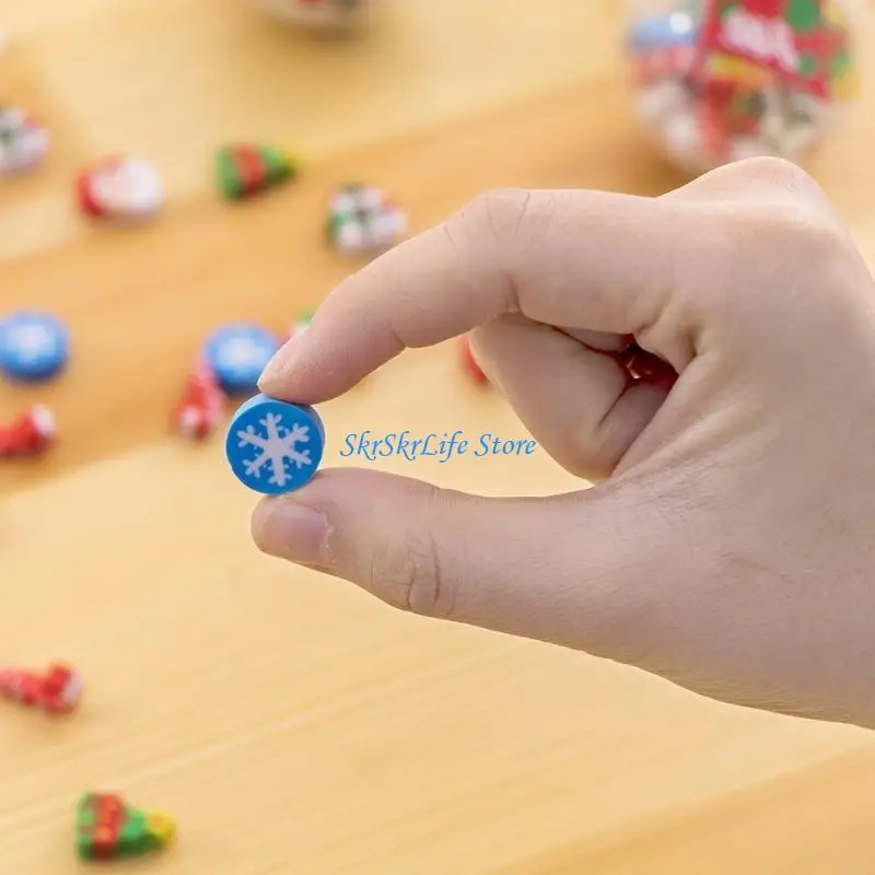 E65E 36Pcs/Pack Christmas Erasers Mini Erasers Decompression Eraser Multiple Usages