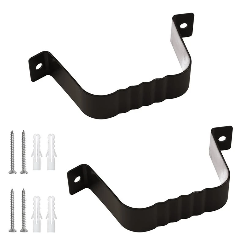 GIGI Downspout Bracket Kit Included Expansion Screws And Pipe Clamp-Suitable For Outdoor For Roof Rainwater Systems Installation