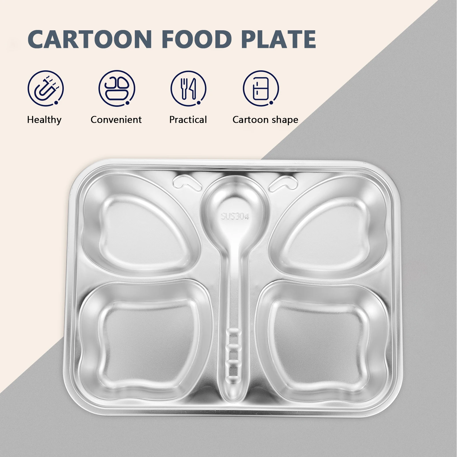 

'S Divided Meal Multiple Compartments Food Storage Stackable Stainless Steel Lunch Plate Household Tableware Breakfast