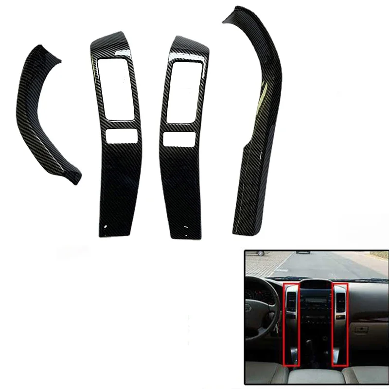 Interior Carbon Fiber Color Trim Panel Cover  2003-2009 Car Styling For Toyota Land Cruiser 120 Prado FJ120 Accessories