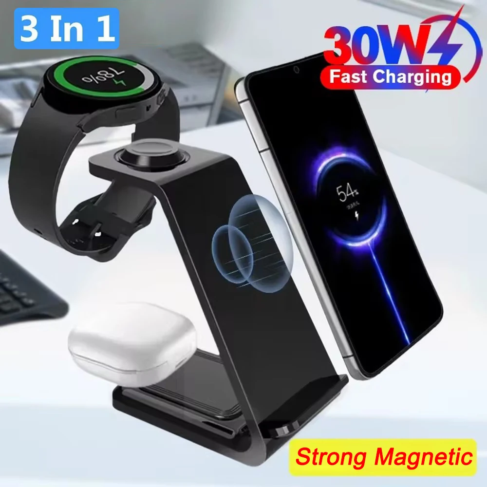 3 in 1 Wireless Charging Station for Samsung Galaxy S23 S22 Watch 6 Pro/5/4/3 Active 1 2 Buds 2 Pro Plus Fast Charging Station