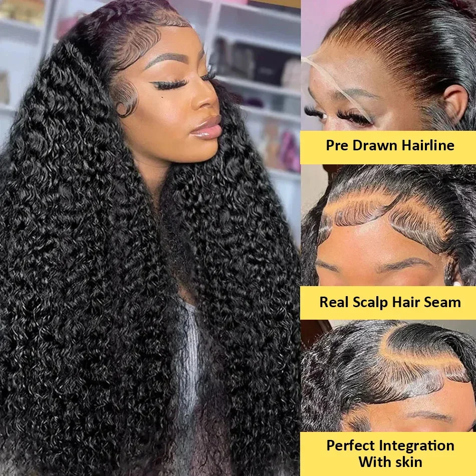 200 Dichte 30 38 Zoll 13x6 HD Lace Frontal Perücke Deep Water Wave Echthaar 13x4 Curly Lace Front Echthaarperücken 100 % für Frauen