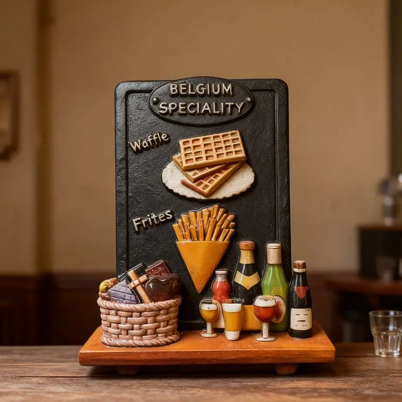 1pc, Belgium Travel Souvenir Fridge Magnet Personalized High-Value Food Decoration 3D