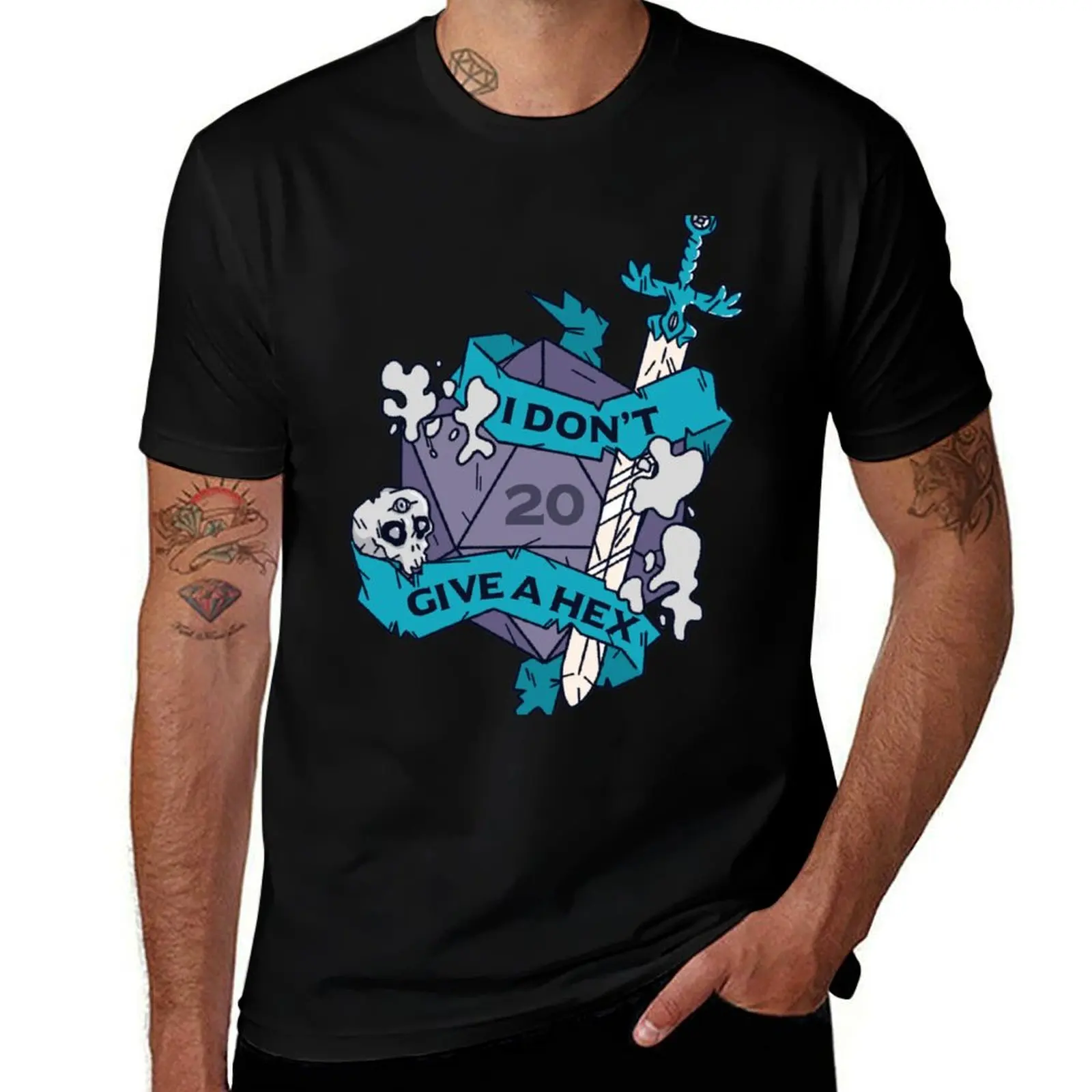 Tabletop RPG Warlock - I Don't Give A Hex T-Shirt Sport Basic Moisture Wicking Tee T-Shirt