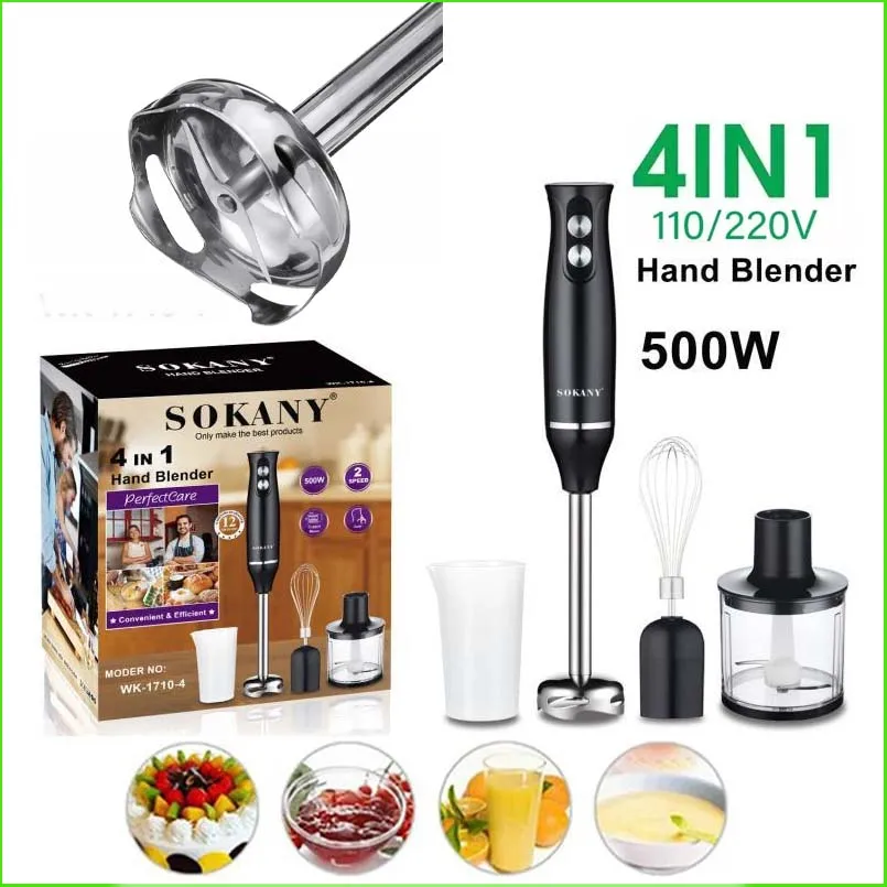 Electric Hand Blender 2 Mix Speed Immersion Blender Stainless Steel Stick Food Mixer Juicer Food Processor Vegetable Grinder