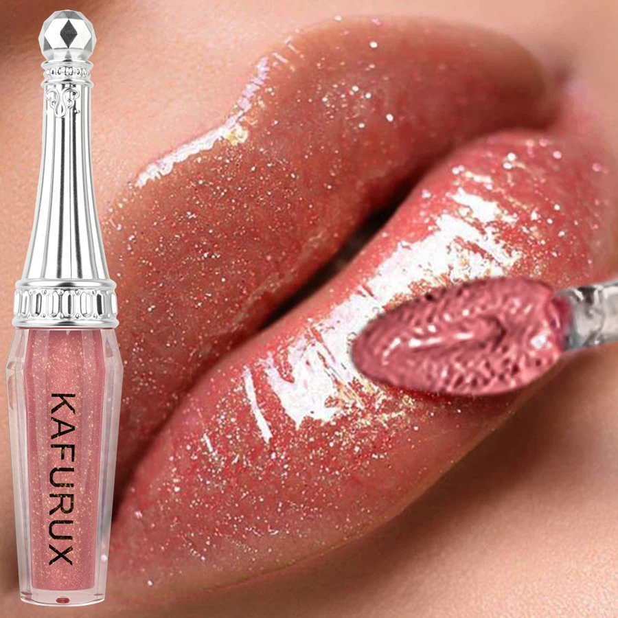 6 色グリッター 1pc リップ釉薬長期的なリップグロス防水液体口紅メイクアップリップオイルリップティント保湿リップクリーム