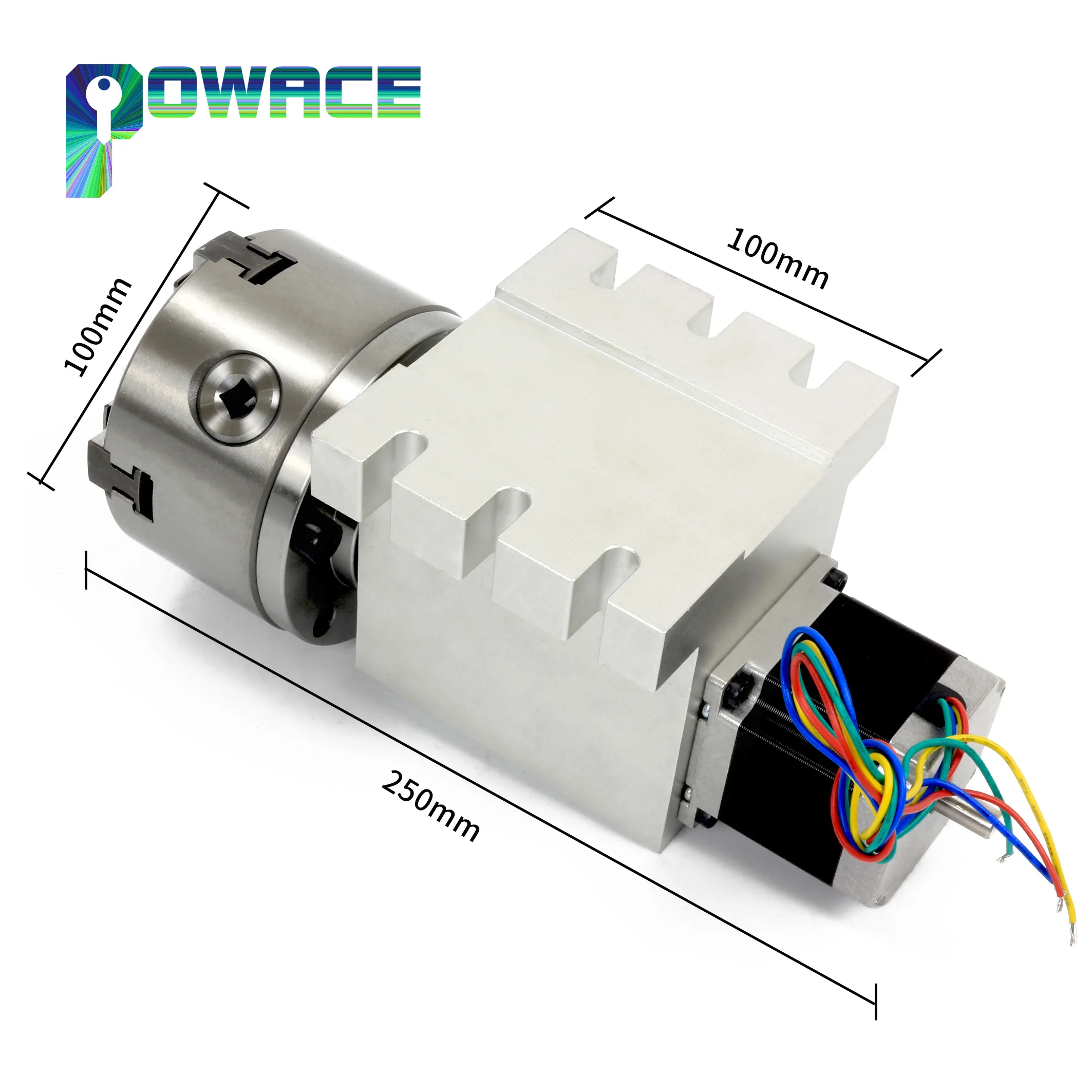 CNC Fourth 4th Axis A Axis Rotary Axis Gapless Harmonic Reducer Gearbox 3 /4 Jaws 100mm Chuck Dividing Head & 65mm Tailstock