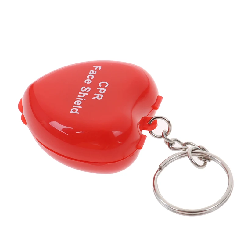 Mini Protect CPR Mask Mouth KeyChain Rescue In Heart Box Face Mask First Aid