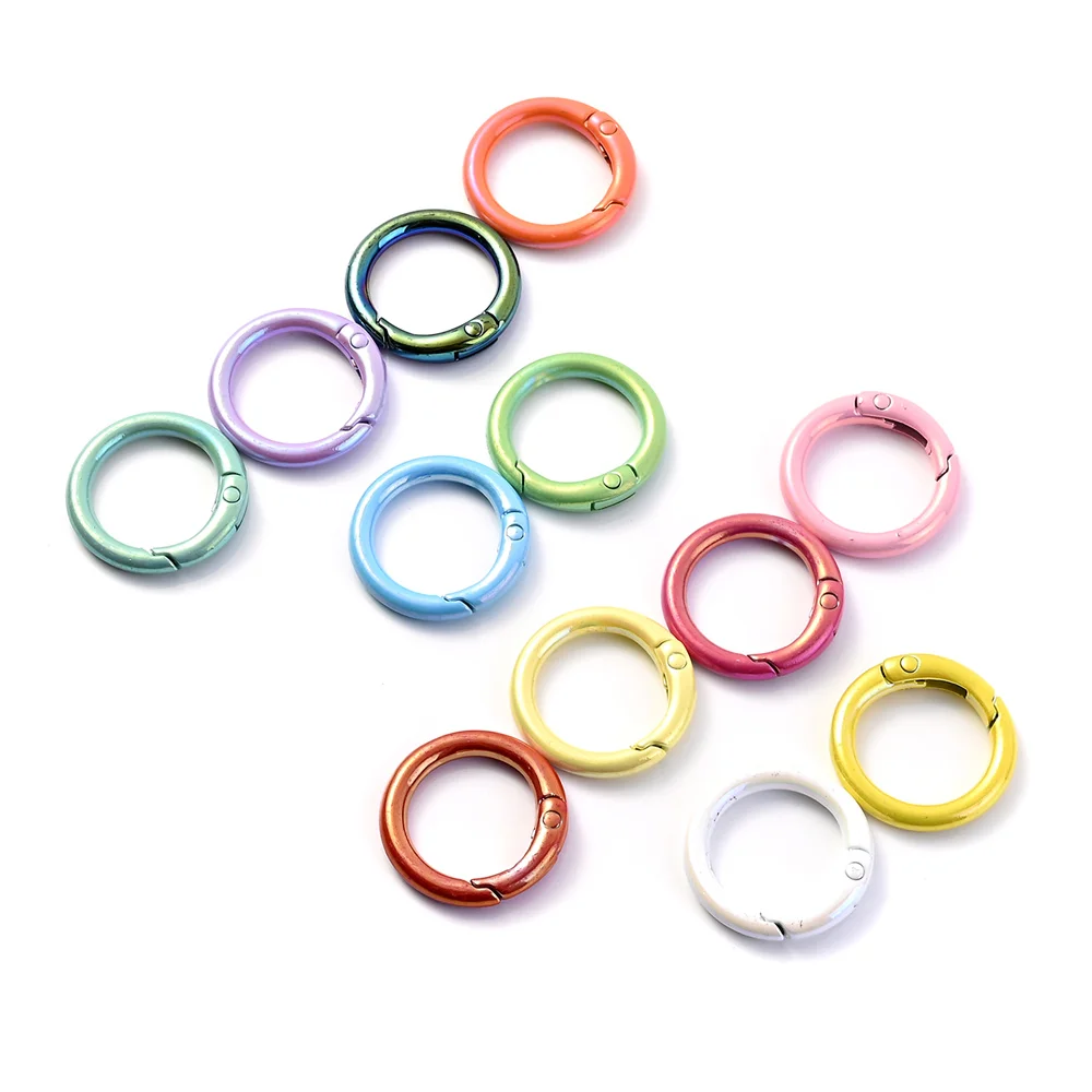 5pcs Colorful AB Round Spring Gate Ring Connectors