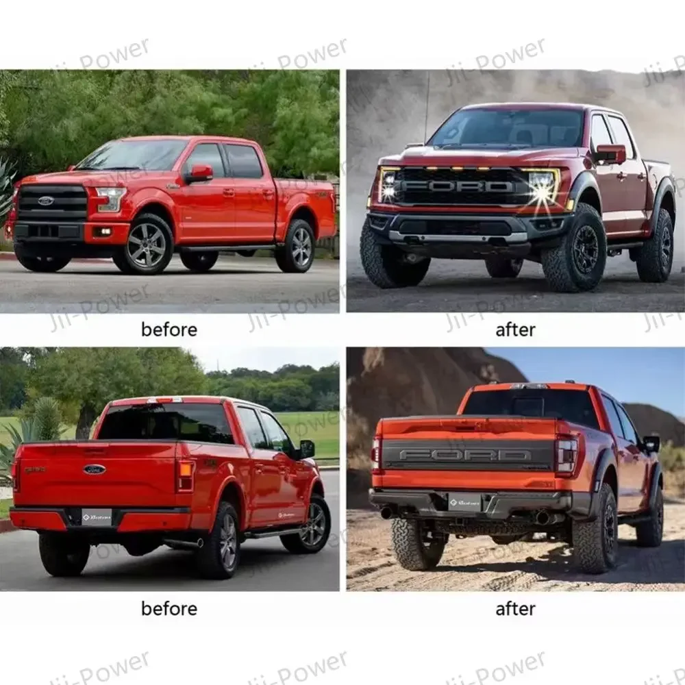 Car Conversion facelift bodykit bumper 2015-2023 F150 old to new upgrade to 2023 F150 Raptor with Headlight taillight body kit